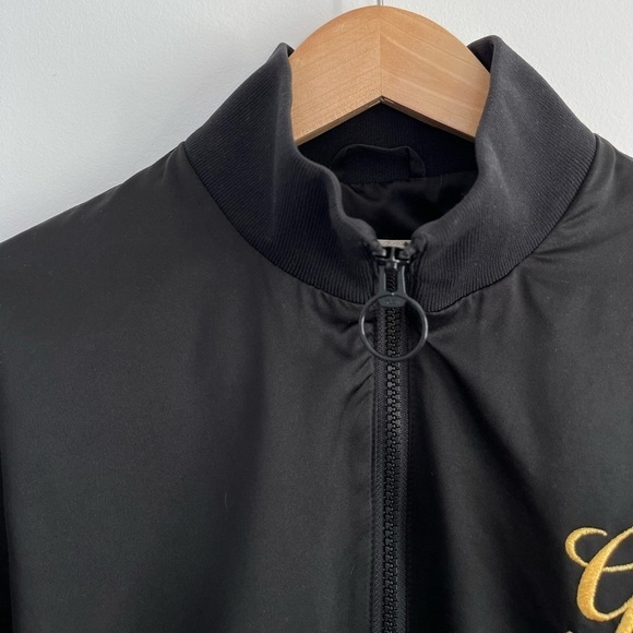 Aritzia Golden By TNA Satin Embroidered Floral Shaul Bomber Jacket - Picture 10 of 14